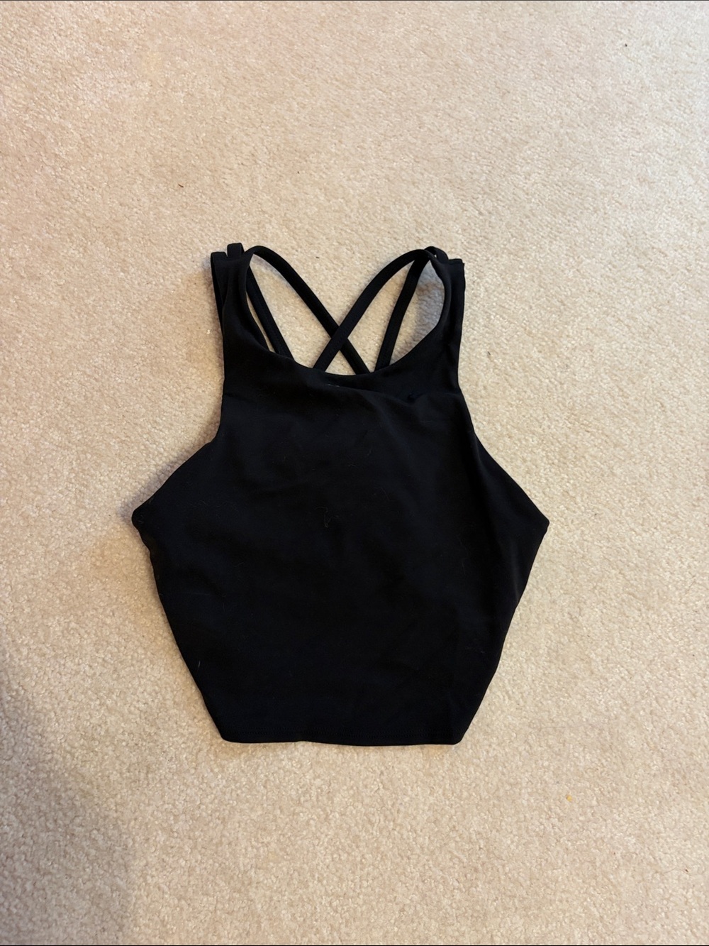 Athleta Black Cropped Strappy Sports Tank